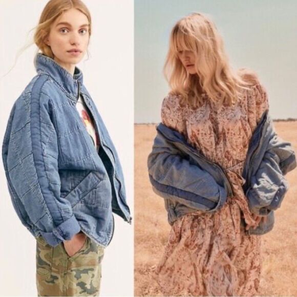 New Free People Dolman Quilted Denim Jacket size L
NWOT
Retail $198 - Picture 4 of 16